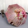 1pc Tea Party Automatic Folding Umbrella - Compact 8-Rib Design, Durable Plastic & Iron1037L