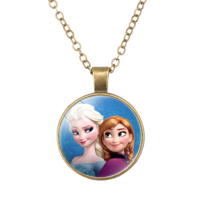 Charming Ariel Little Mermaid Time Gemstone Pendant Necklace Cartoon Princess Jewelry
