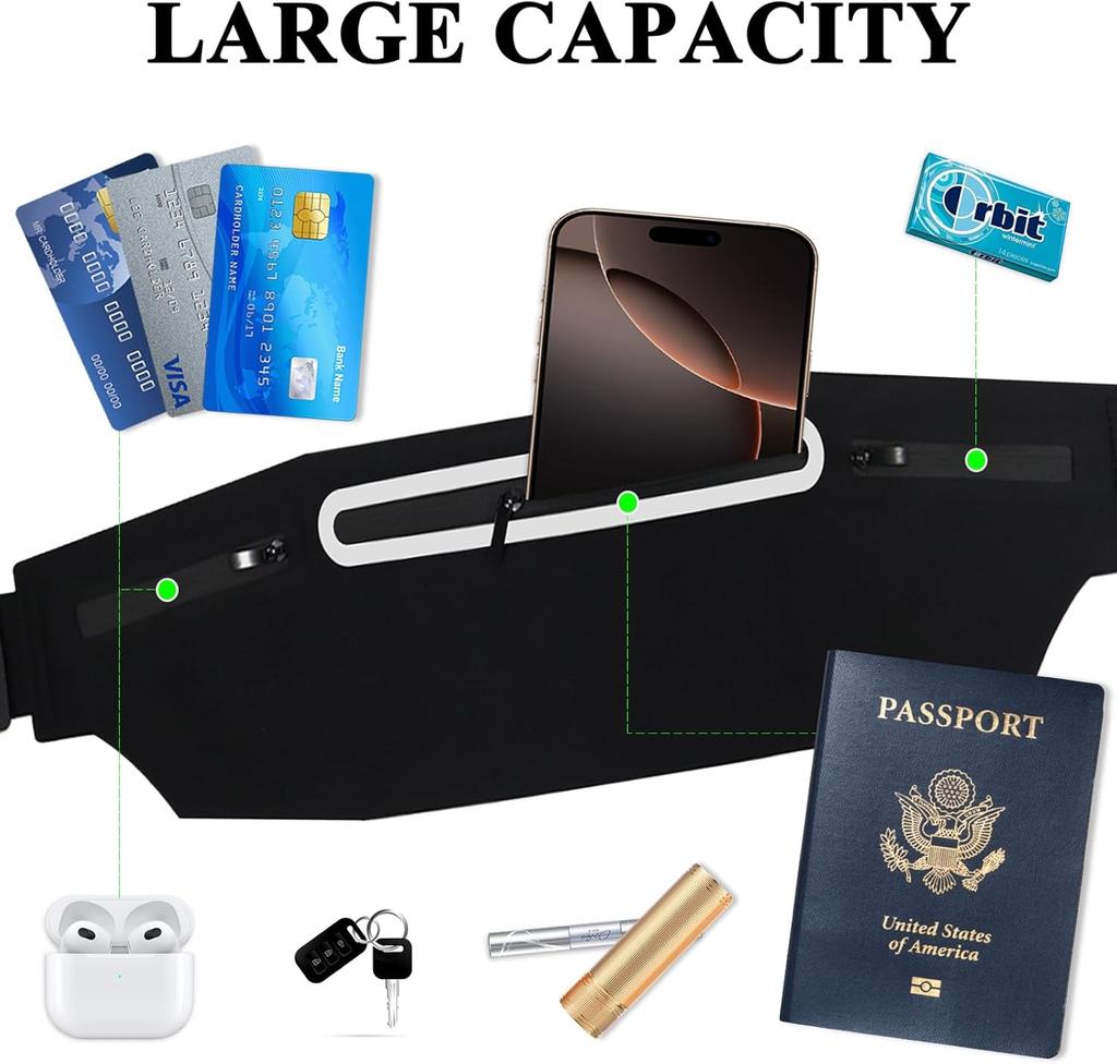 Waterproof Running Waist Pack Adjustable Belt Men Women Slim Running Bags Portable Outsides Jogging Gym Sports Cell Phone Pouch
