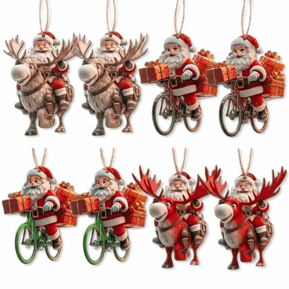 Unique Wooden Hanging Pendants Cute Christmas Decorations Set Office Decorations
