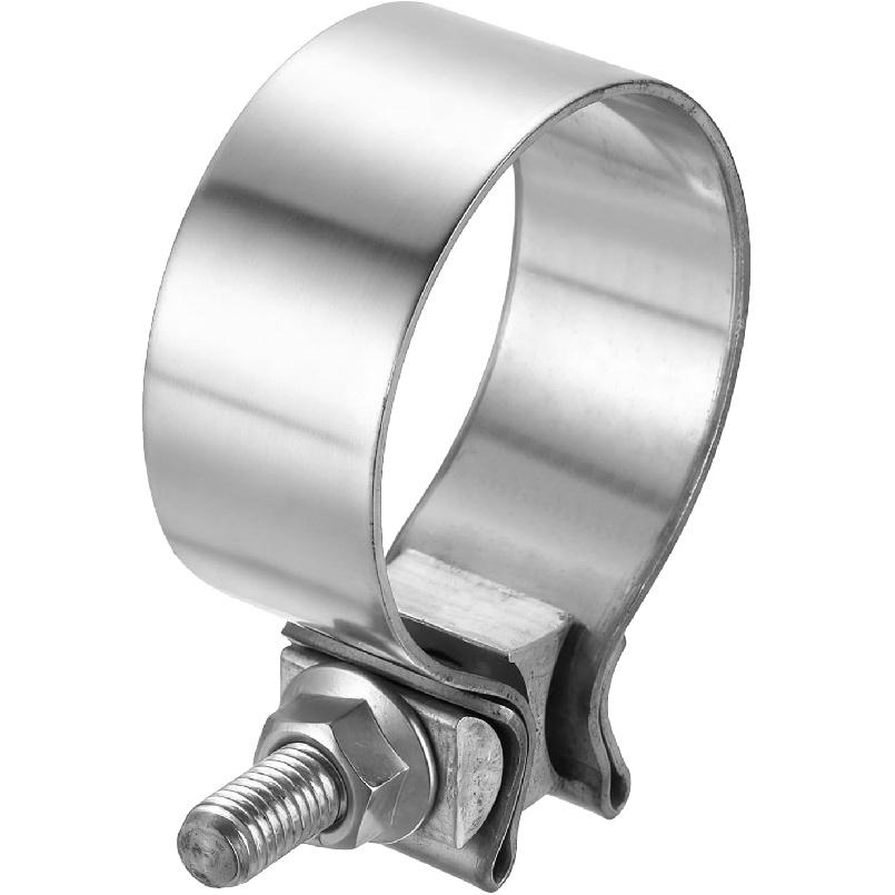 HARFINGTON 410 Stainless Steel Exhaust Clamp 2.48" Butt Joint Narrow Band Muffler Seal Exhaust Narrow Lap Butt Clamps for Pipes Muffler Converters