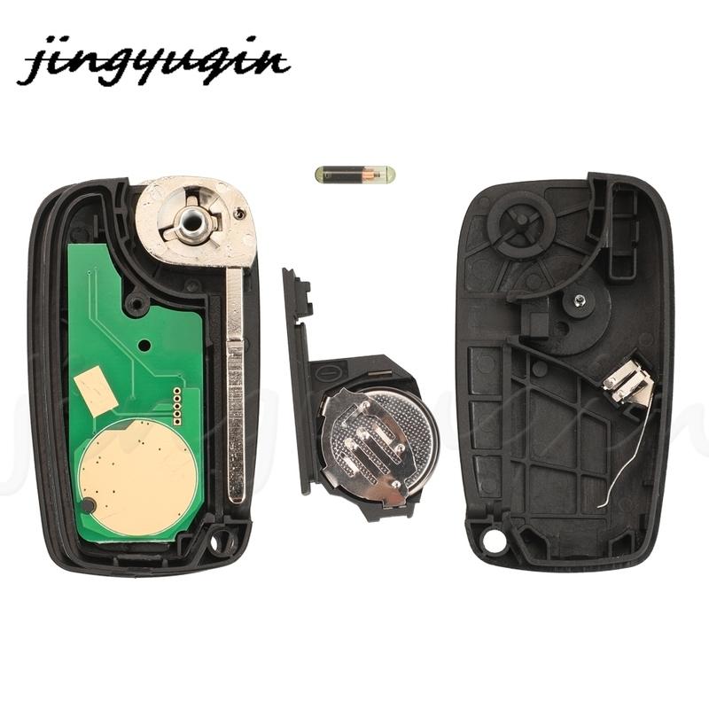 jingyuqin Flip Remote Car Key 433MHZ Megamos Crypto ID48 For Fiat Ducato Citroen Relay Peugeot Boxer Lancia With SIP22 Blade