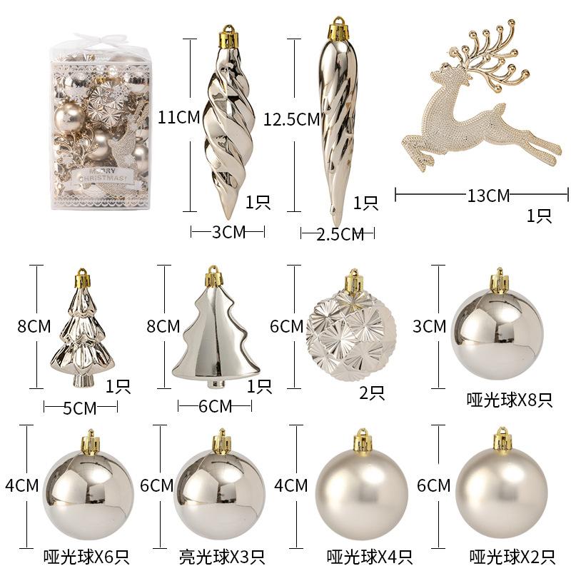 30 Hanging balls pieces set Christmas Decor Bright Ball Gift Xmas window decoration painted Christmas tree ornament 2025