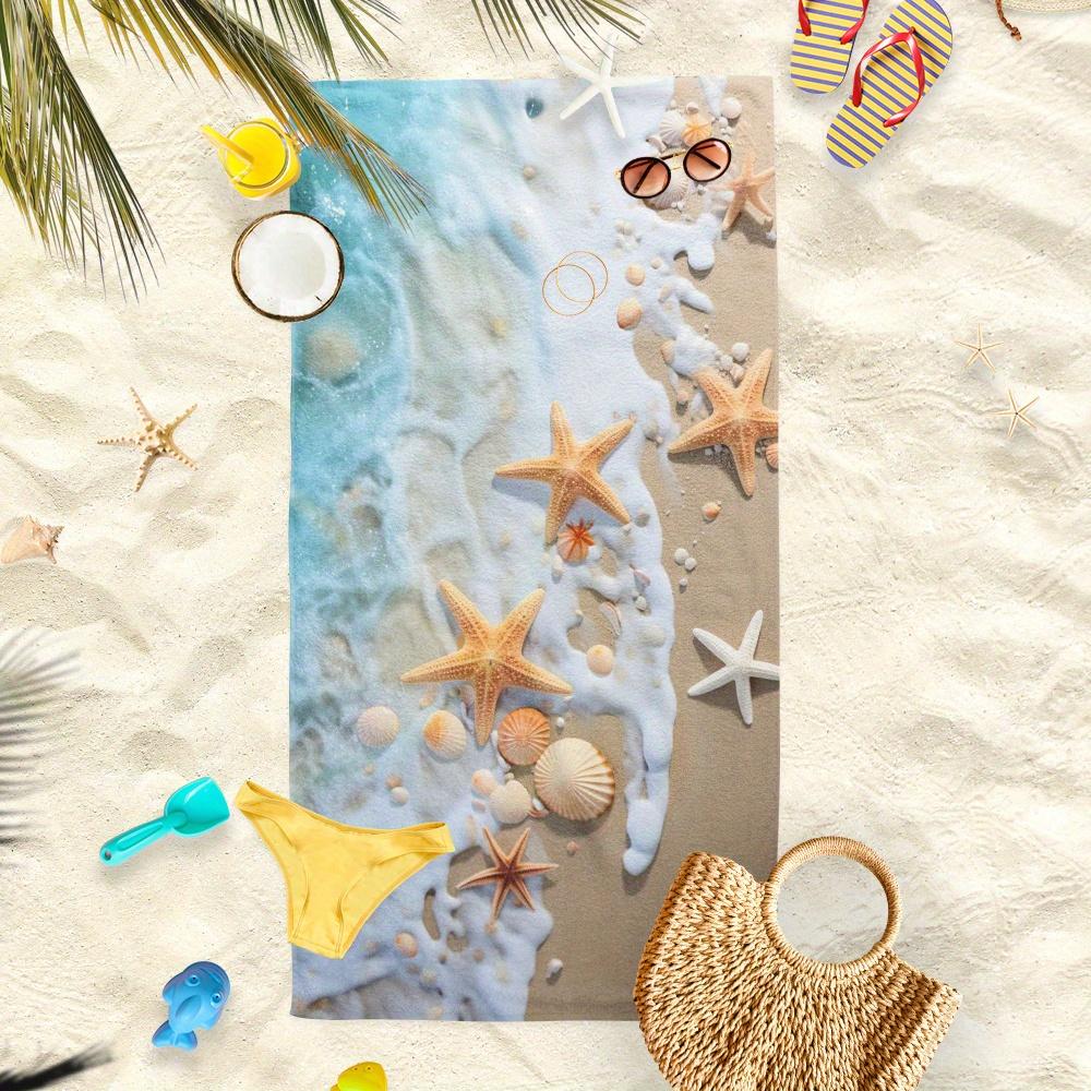 1pc Quick-Dry Beach Towel, lightweight breathable with modern digital print. perfect for beach, pool, swimming, picnic, camping