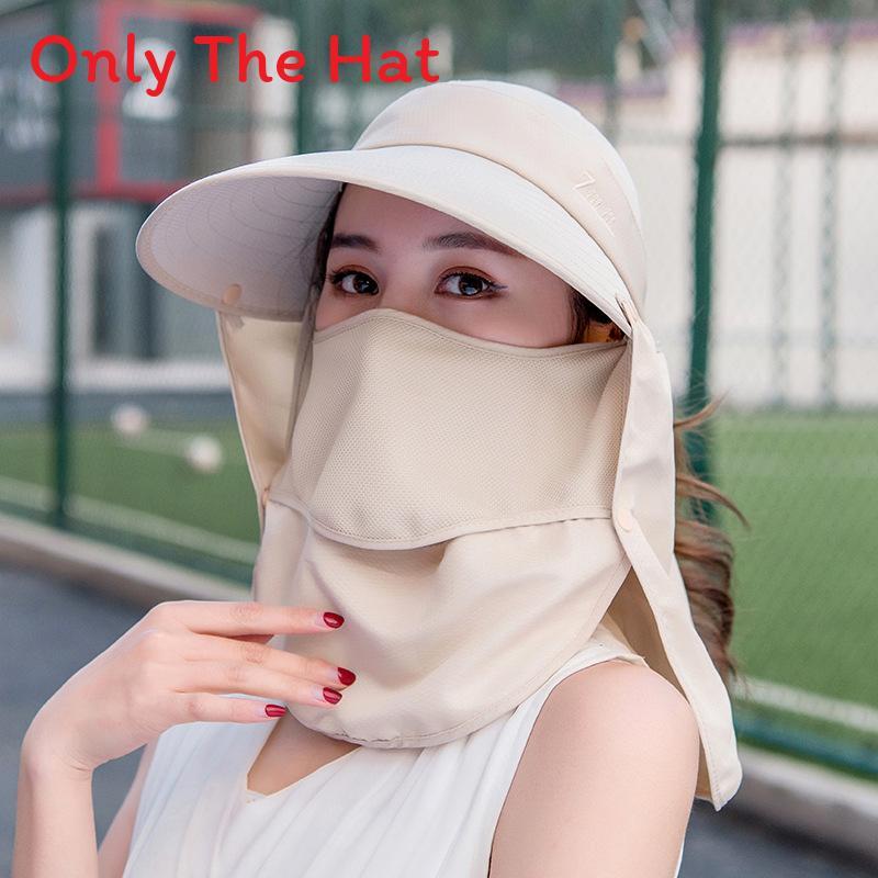 Sun Protection Cap For Women With Large Brim And Detachable Top For Summer Outdoor Activities