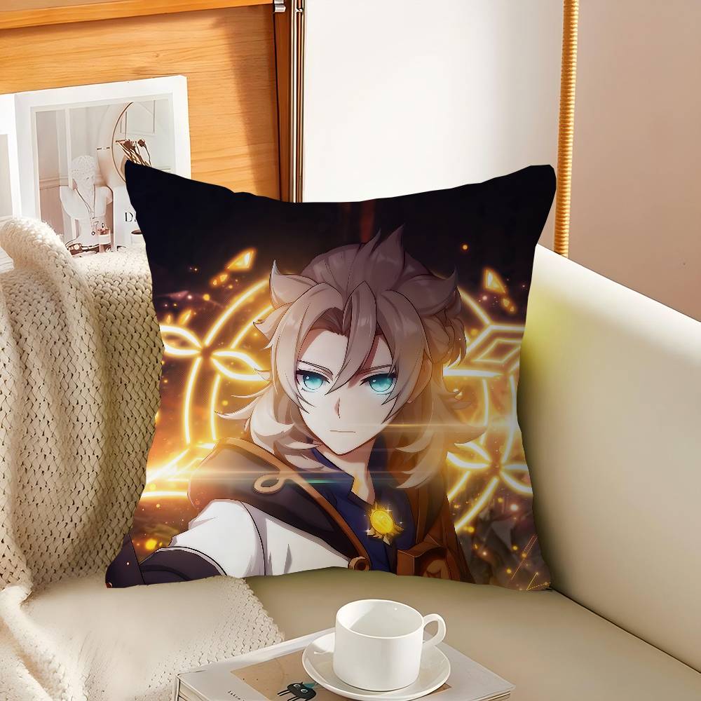 

Genshin Albedo Pillow Cushion Cover Pillowcase Living Room Sofa Home Decor Customized 16x16Inch
