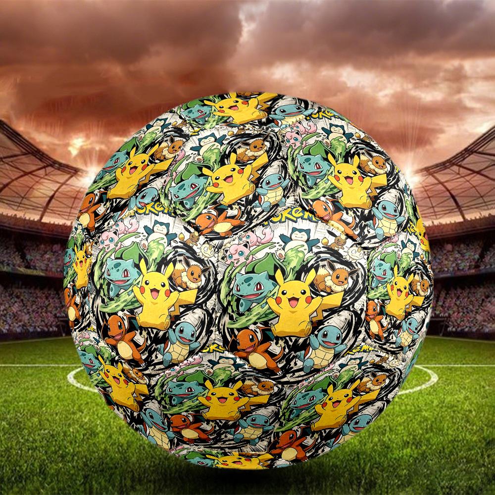 Pokemon Print Size 5 Soccer Ball, Standard Match Football for Sports Game and Team Practice, Ideal Gift for Soccer Fans