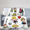 Mafaldas Characters Fleece Throw Blanket Cartoon Blankets for Home Travel Warm Bedspread,