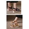 2025 Summer New Thick Bottom Slope Heel Sandals Lightweight Non-slip Comfortable Casual Sports Velcro Roman Shoes