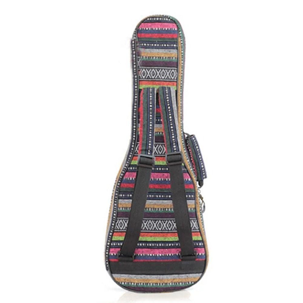 Thick Ukulele Backpack 21/23/26 Inch Mini Guitar Bag Ethnic-Style Ukulele Case Concert