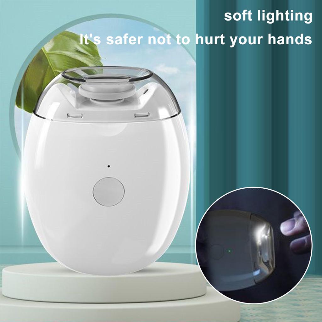 Automatic Safety Fingernail Grinder Electric Nail Clipper with Light Rechargeable Nail Trimmer Smart Nail Cutter for Kids Adults