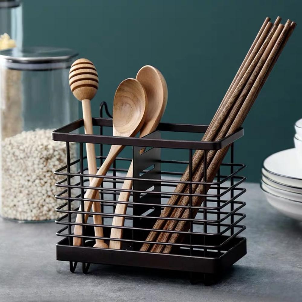 Utensil Drying Rack With Hooks No Drilling For Cutlery Cutlery Drainer Basket For Kitchen Sink Dishwasher Home Storage