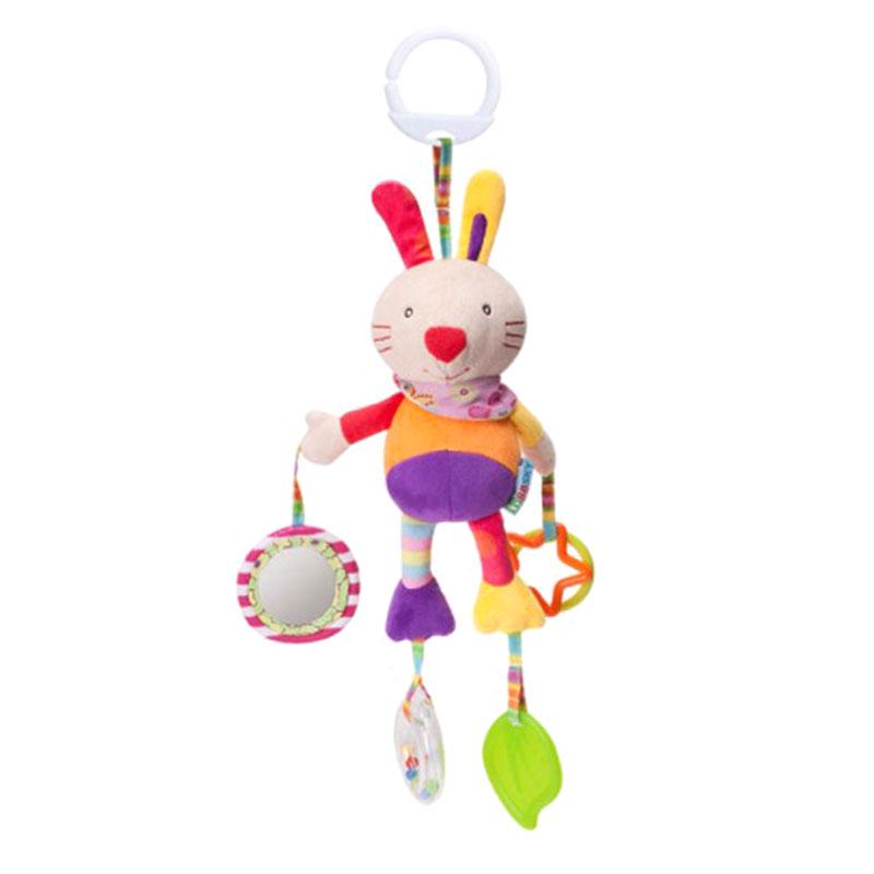 Cartoon Tier Rasseln Mobile Kaninchen Bär Plüsch Puppe Beschwichtigen Spielzeug Kinderwagen Hängen Spielzeug