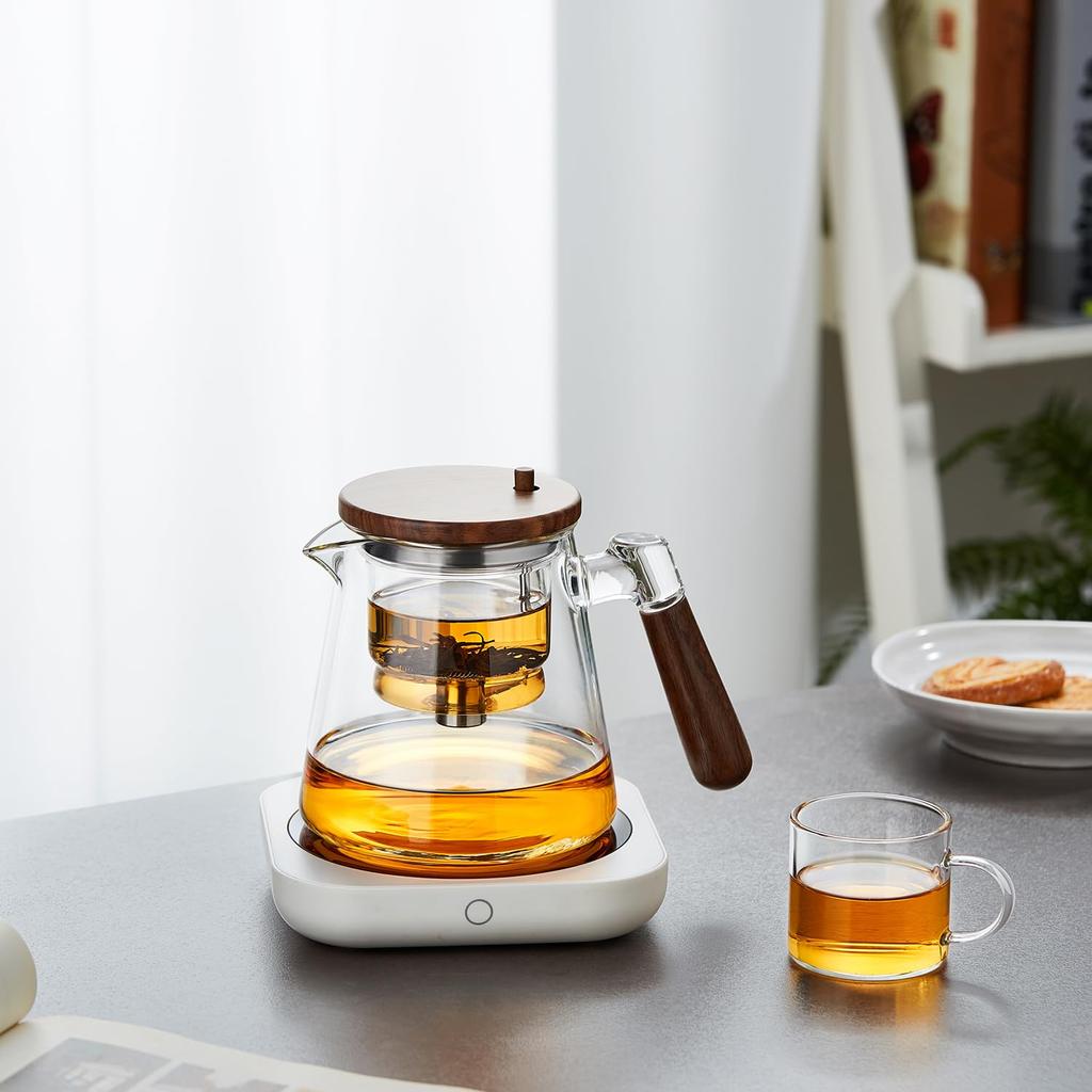 POKALOTEA Heat-Resistant Glass Teapot, 890ml, with Push-Out Tea Strainer, Clear Glass Kyusu (Kyusu), Direct Heat Safe, Stylish, Versatile Teaware