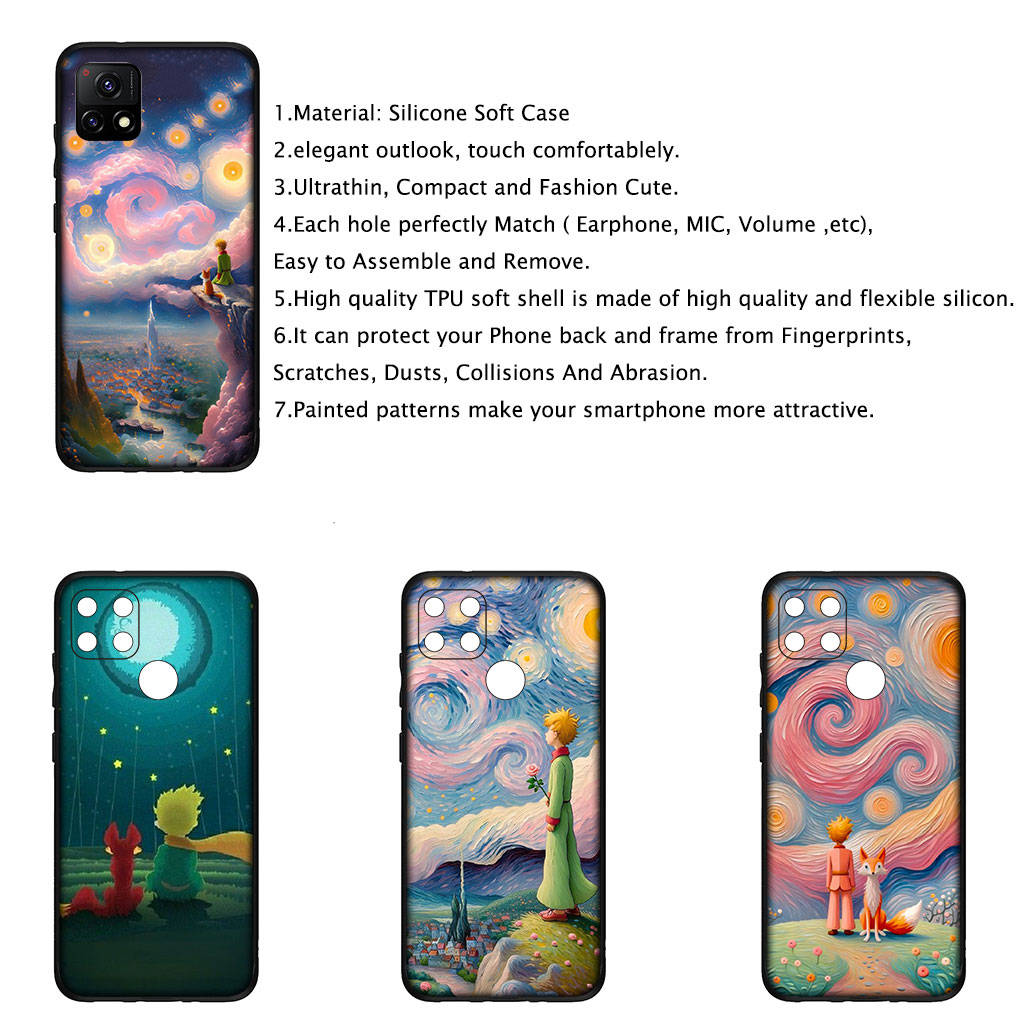 Cover for iPhone 16 15 Xiaomi Redmi Note 14 13 12 11 Pro Max X 8 9 16e Samsung Galaxy S25 S24 S23 Moto OPPO Huawei Anime The little Prince Phone Case