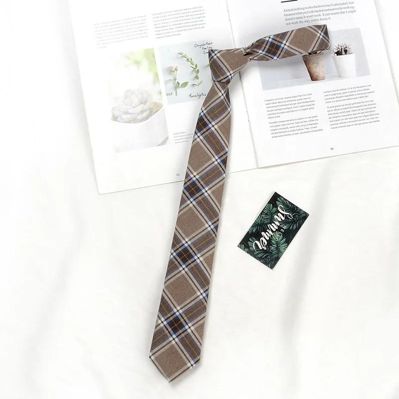 Brown Tie Men Shirt Gift Male Preppy College Style Coffee Stripe Retro Tie Decoration Jk Necktie Female Girly Kawaii Accessories