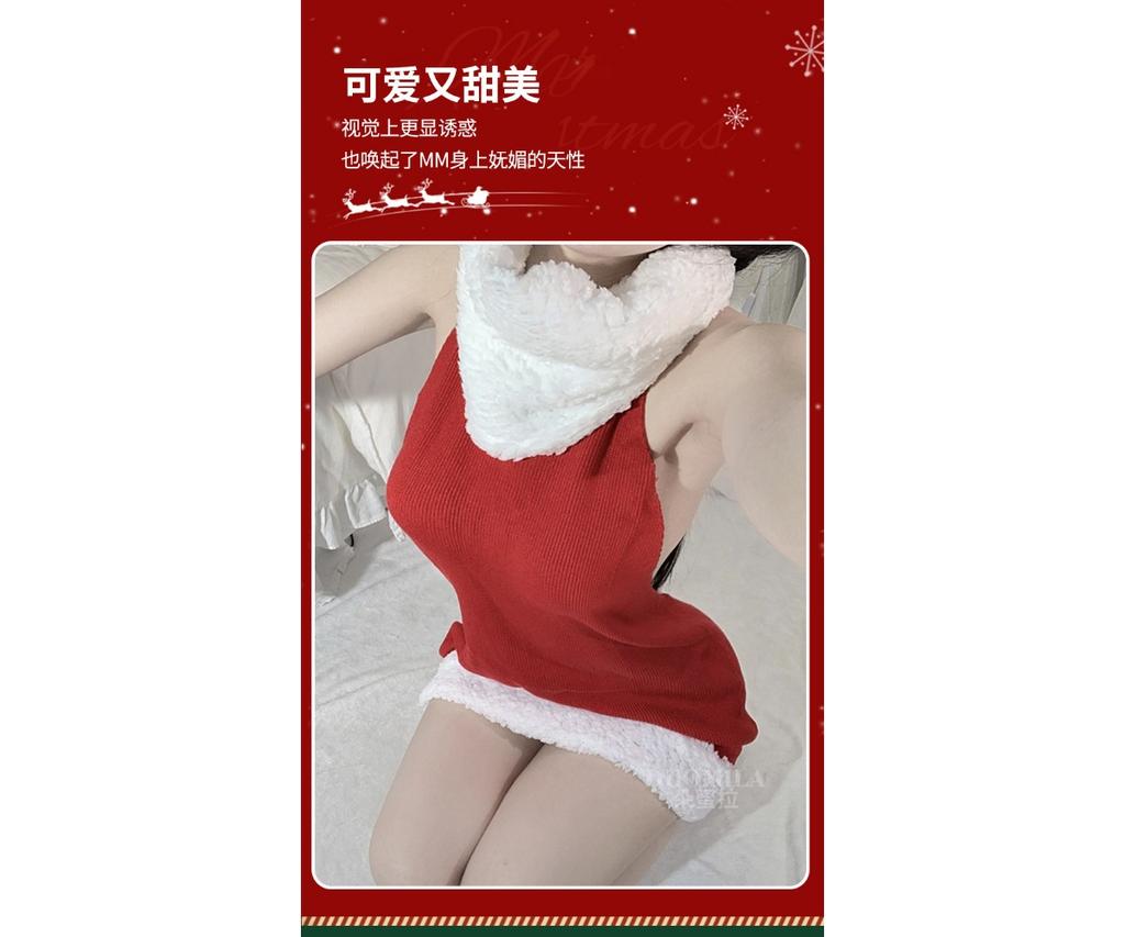 Sex Lingerie Christmas Cospla Sexy Turtleneck Sweater Leak Back Elk Suit Pure Desire Couple Bed Passion