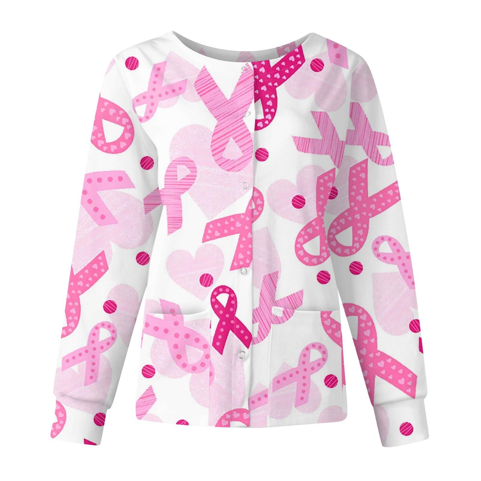 

Женские топы с длинными рукавами и карманами, рабочий воротник-стойка, однобортный защитный комбинезон, куртка, рождественский топ L розовый