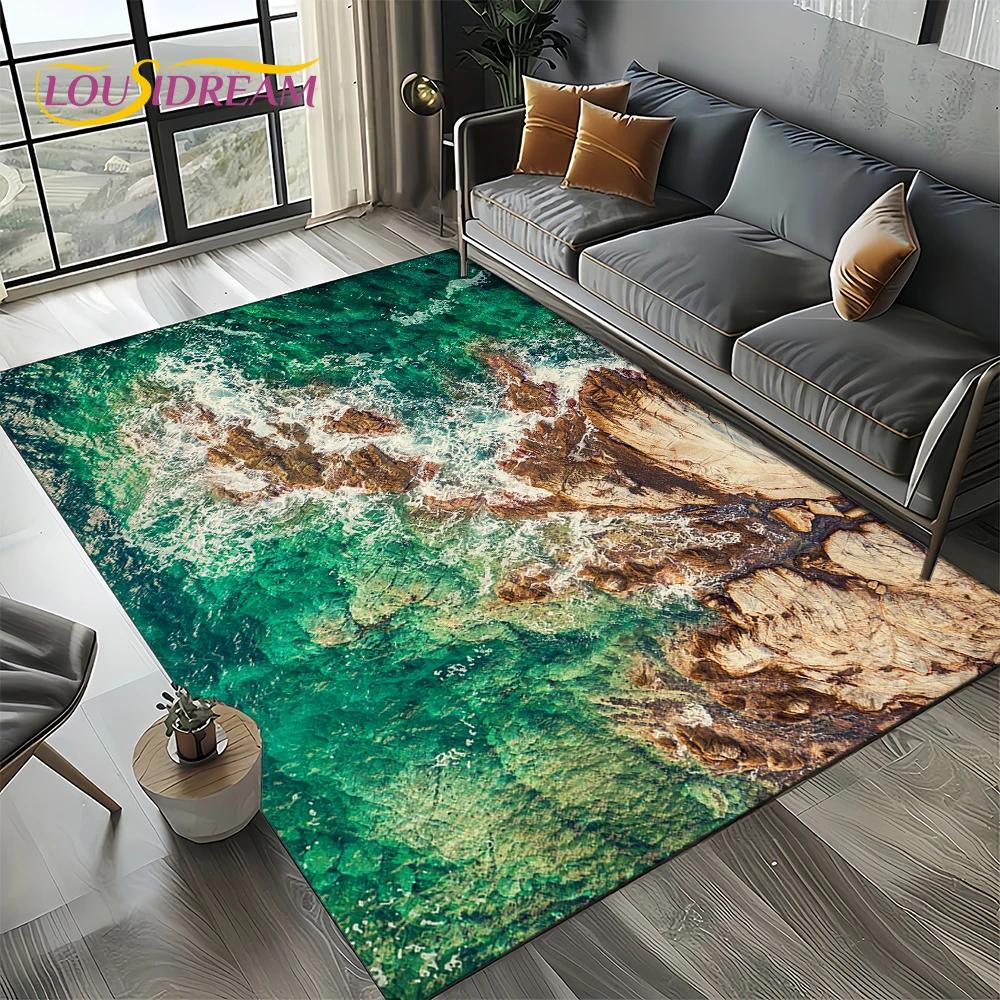 27 Style New Sea Water Beach Reef Nature Scenery Carpet Rug for Living Room Bedroom Home Sofa Decoration,Kids Non-slip Floor Mat