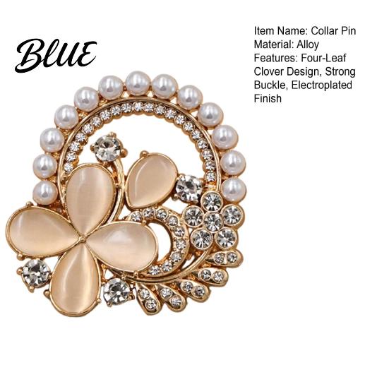 Strong Buckle Collar Pin Solid Alloy Pin Four-Leaf Clover Center