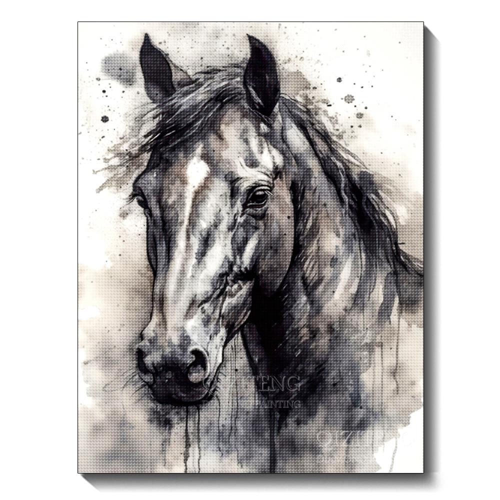 Black and White Animal Diamond Art Painting Dog 5D Full Diamond Mosaic Embroidery Cross Stitch Set Home Decoration Diy