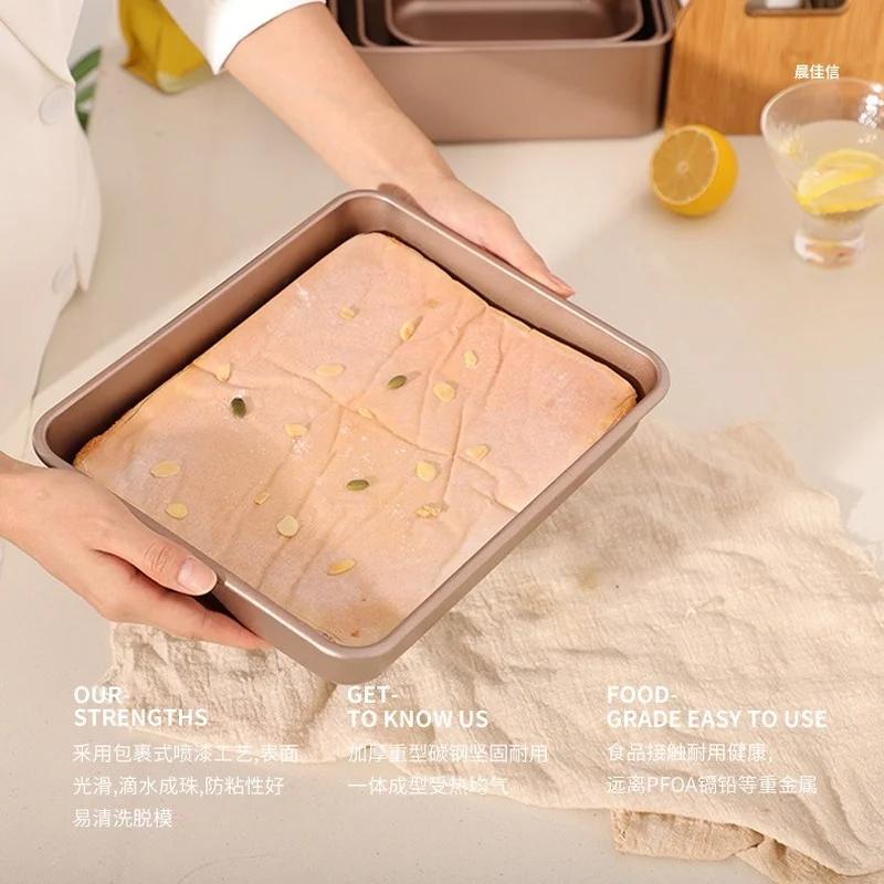 Non-stick Metal Baking Pan for Oven, 9/11/13 Inch Deepen Baking Tray, Cake Bread Baguette Baking Pan Form Mold