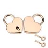 2 sets Heart shaped Padlock & Skeleton Key Metal Lock for Luggage Diary Book Jewelry Box