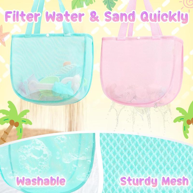 1 Stück Wasserdichte Sandfeste Tragetasche Pooltasche Netz-Strandtasche Für Kinder Urlaubs-Essentials Strandzubehör
