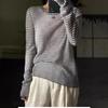 Korean Style Tassel Fine Wool Knit Sweater - Lightly Sheer, Loose Fit, Round Neck, Versatile Base Layer for Spring & Autumn.
