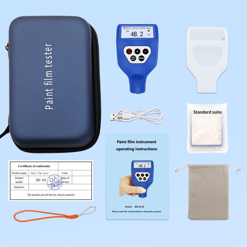 DONGRU DR-A5 High-Digital Auto Car Paint Thickness Gauge with (2%H+1.5) Accuracy Plastic Material Coating Thickness Tester