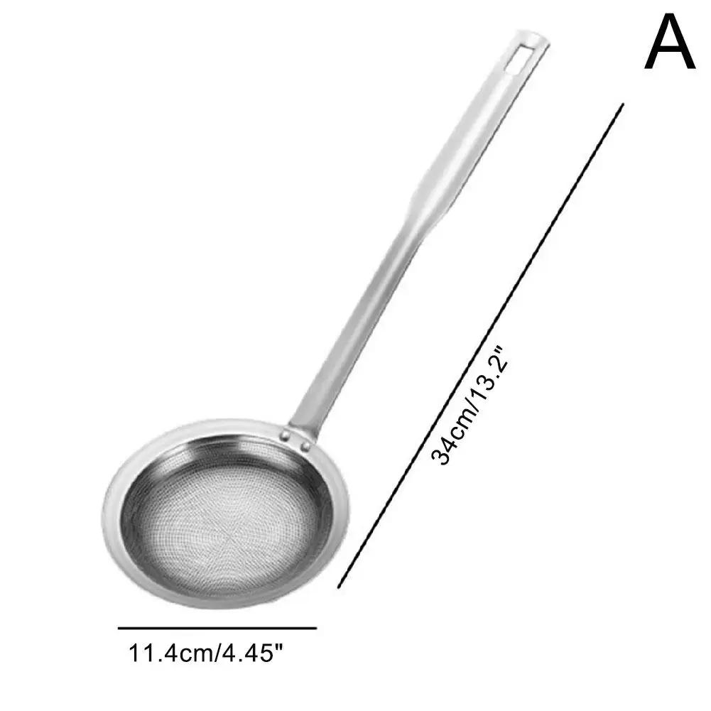 Filter Scoop Steel Fat Skimmer Spoon Strainer With Kitchen Oil Handle Fine Mesh Grease Skim Strainer Tool Fat Foa P7C1