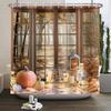 Fall Forest Natural Scene Shower Curtain for Bathroom Autumn Maple Tree Plants Rural Landscape Pumpkin Waterproof Shower Curtain