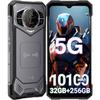 DOOGEE S200 Telephone Portable Incassable 5G 32GB+256GB Smartphone Robuste Android 14 10100mAh 6,72" FHD+ 100MP Dual SIM/NFC Gris