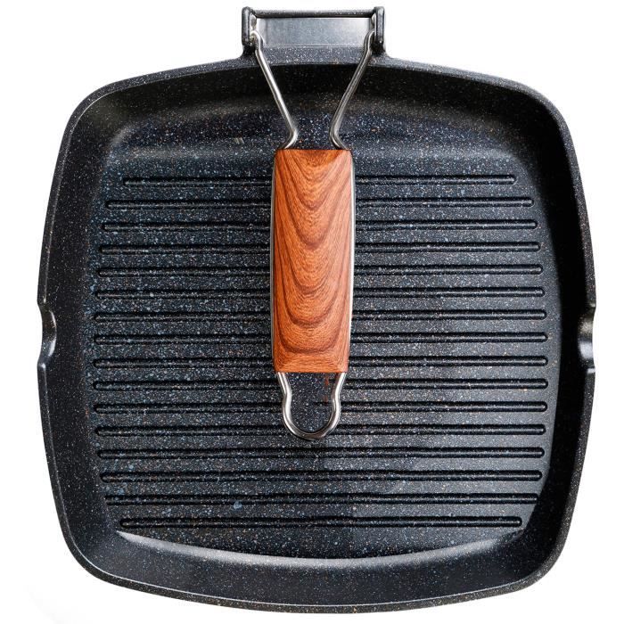 Poêle À Griller - Wecook - Ecochef 52069 - 24x24cm - Antiadhésif QUANTANIUM - Fonte d'Aluminium