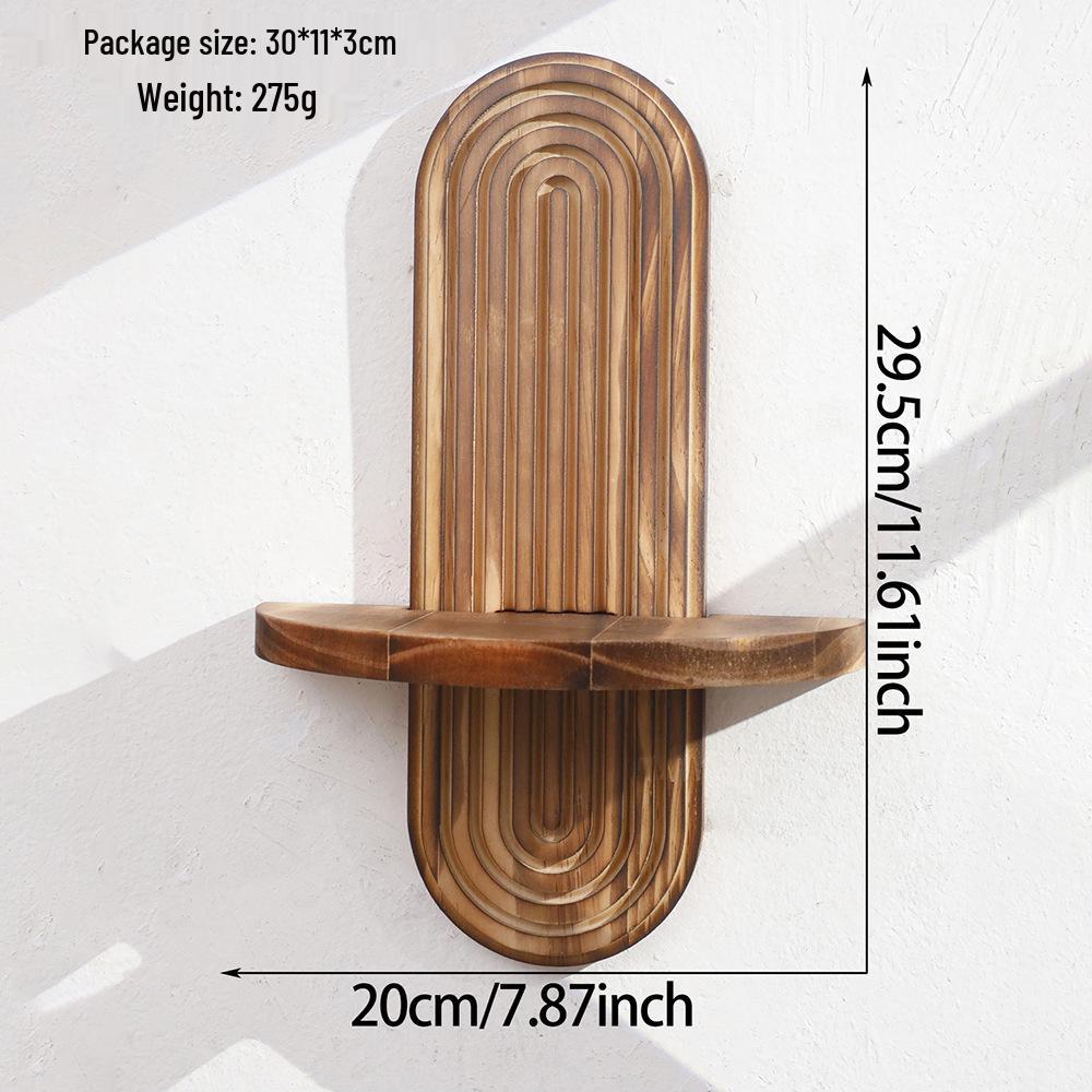 Creative Oval Solid Wood Wall Shelf - Home Living Room Decor
