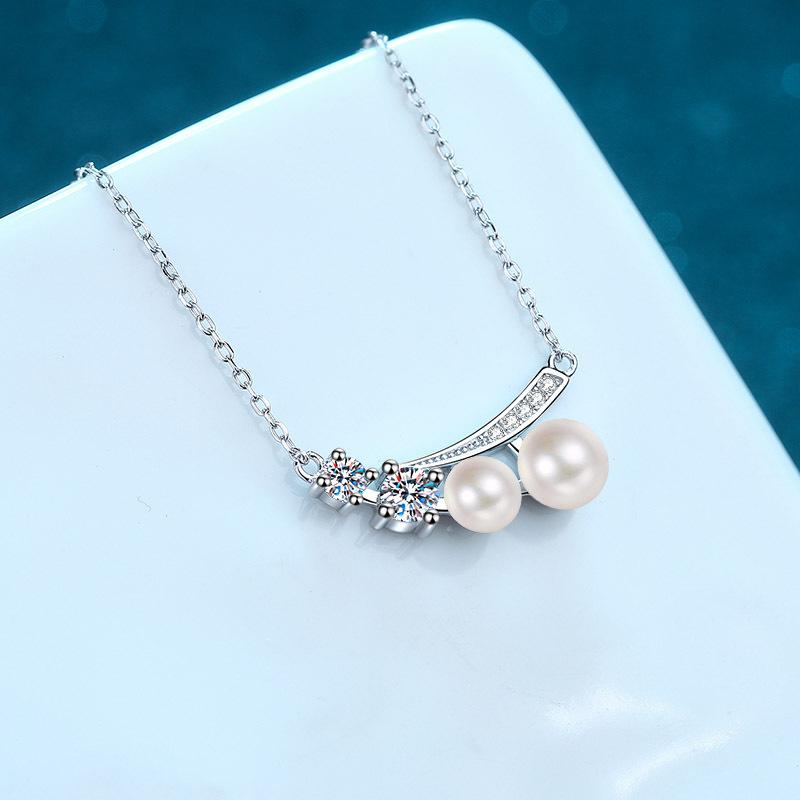 925 Sterling Silver Necklace Female Mozang Shi Neck Chain Freshwater Pearl Claviolin Chain
