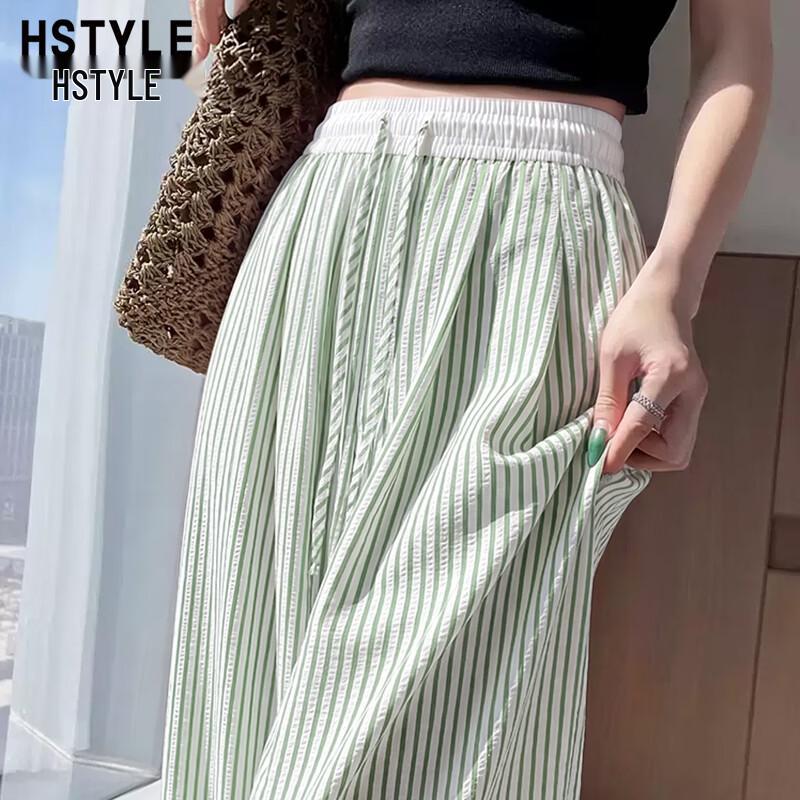 Han Du Yi She Women's Striped High-Waist Summer Casual Pants