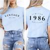 Vintage Est 1986 Printed TShirts for Women Summer Short Sleeve Tee Shirts Limited 1986 Edition Graphic Tshirts Clothing CG01