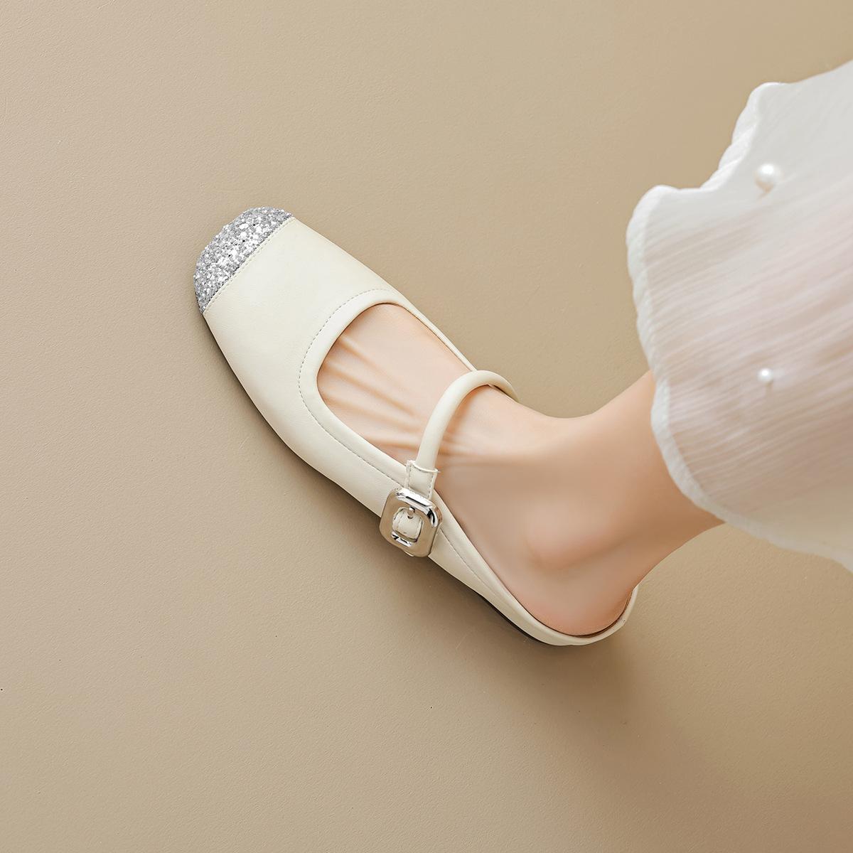 Мода 2024 Лето Новые женские тапочки в корейском стиле Туфли Мэри Джейн Женские — фото 5