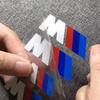 6Pcs Anti‑Fade High‑Temp Brake Caliper Stickers For BMW M Three‑Bar Emblem Modified Tuning Decals Car Window Glass Accessories zjpc51