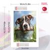 Pitbull and grassland Pattern  3pcs 100% Round Full Drill 5D DIY Diamond Painting Embroidery Cross Stitch Rhinestone Décor