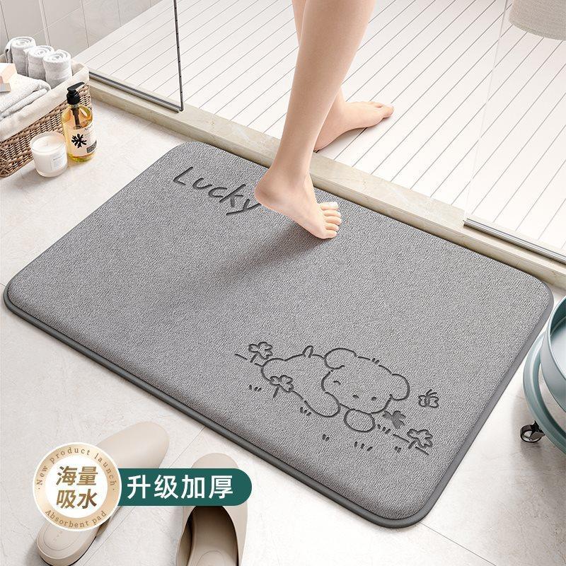 

Утолщенный впитывающий коврик из хлопка с эффектом памяти для пола, коврик для ног в ванной, коврик для входной двери, нескользящий коврик с рисунком из мультфильма, не требующий стирки 30 * 50cm
