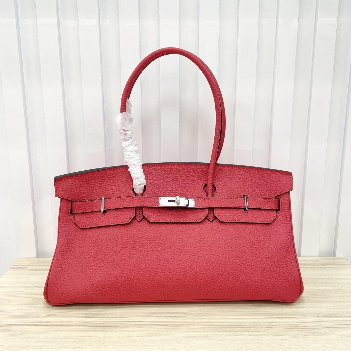 

Женская сумка из натуральной кожи коровьей кожи высшего качества, вместительная сумка-тоут, высококлассная сумка через плечо для работы, сумка кроссбоди для женщин 42x18x22cm красный