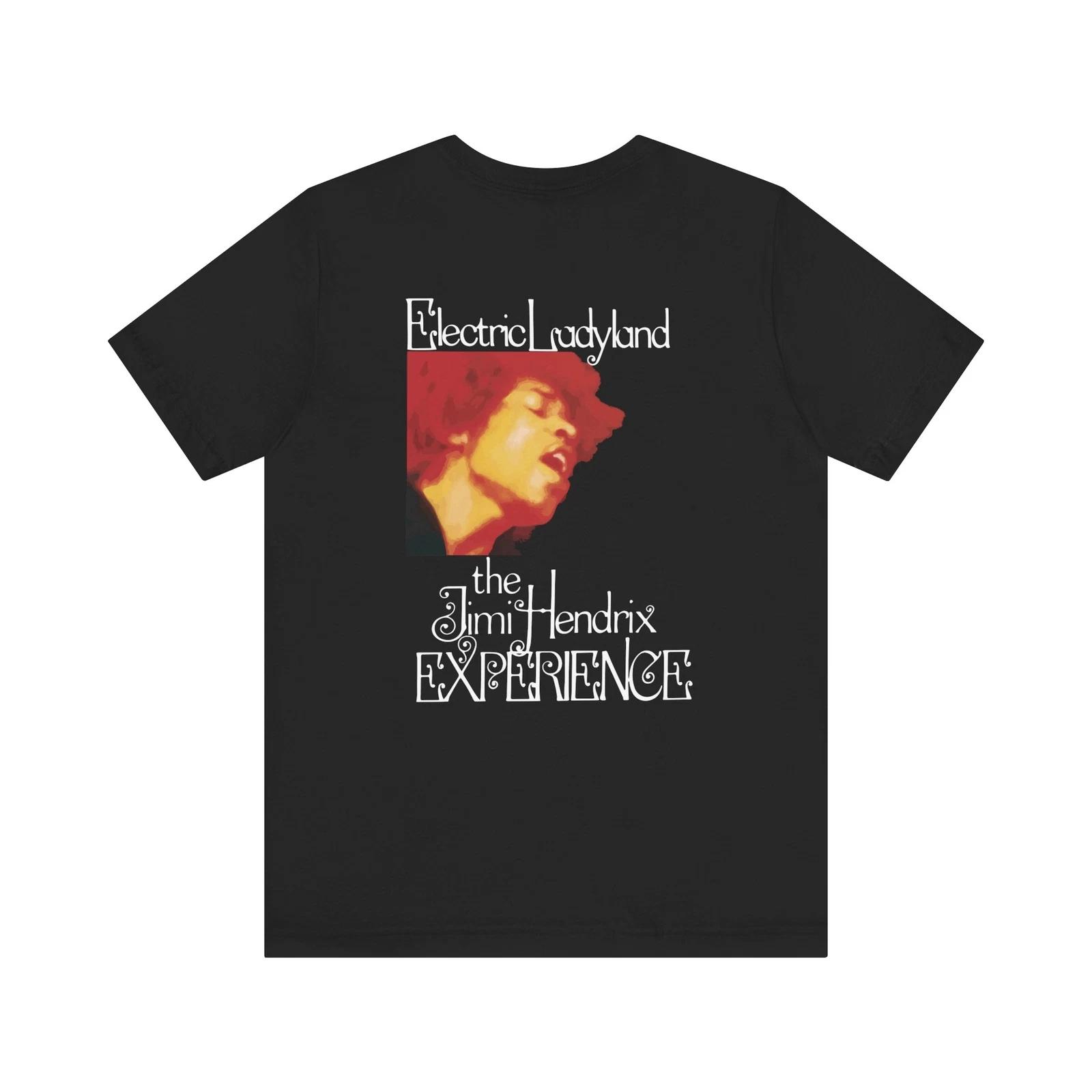 

Jimi Hendrix Tshirt Electric Ladyland album cover Pure cotton couple streetwear shirt graphic t shirts oversized t shirt 4XL