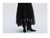 Elegant Women's French Mesh Layered Lace Skirt - New Spring Arrival, Mid-length with Wide Hem and Slimming Fluffy Design