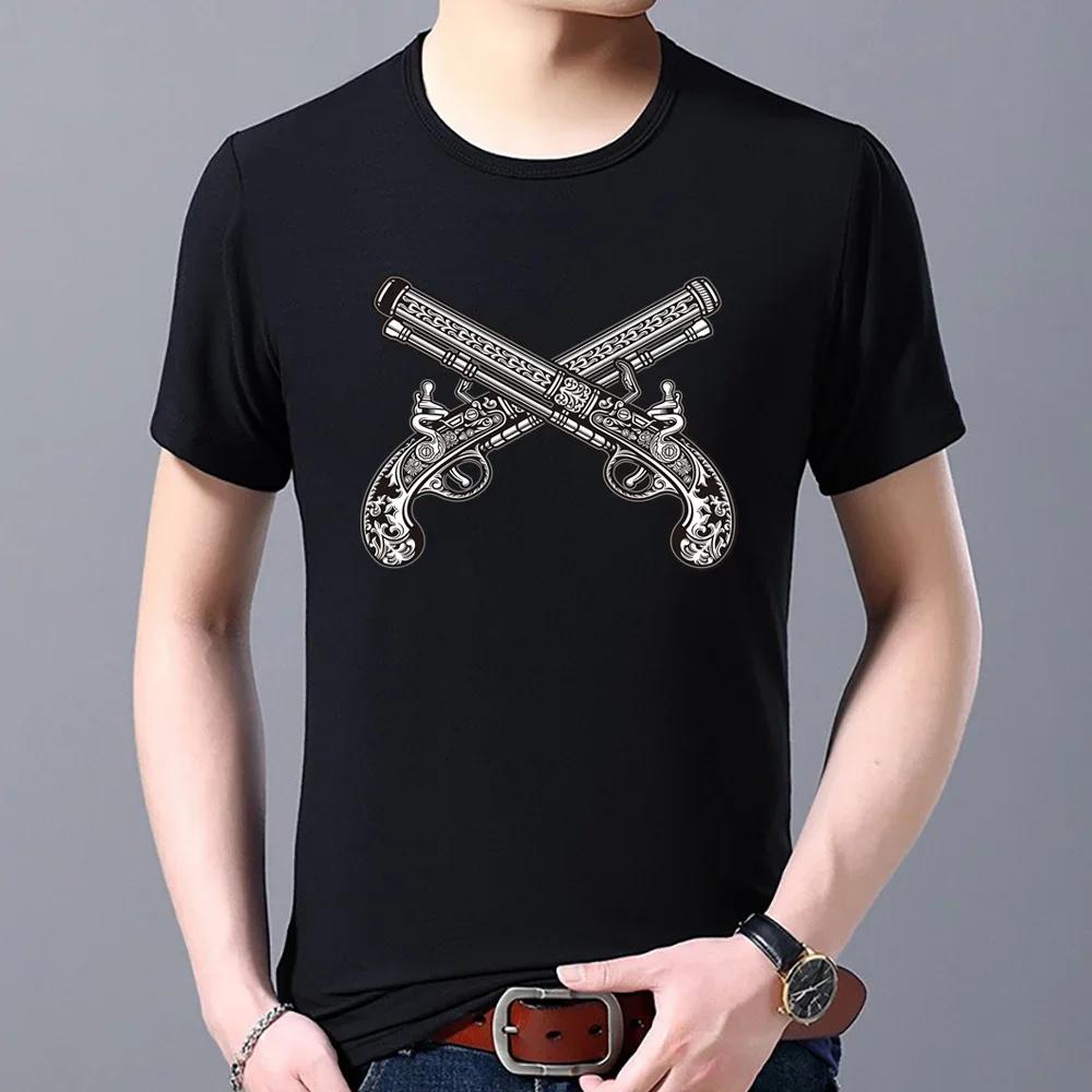 Casual Travel Sports Breathable Quick-drying O-neck Men's Top T-shirt Summer Popular Pirate Skull Pattern Printed Shirt