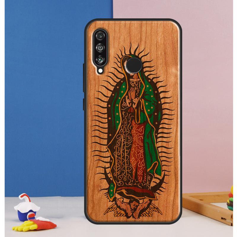 Guadalupe San Judas Wood Case For Huawei Nova Y70 Y60 Y90 Y61 Y91 Y72 Y73 12s 12i 11i 8i 9 10 SE P30 P40 Lite P60 Pro
