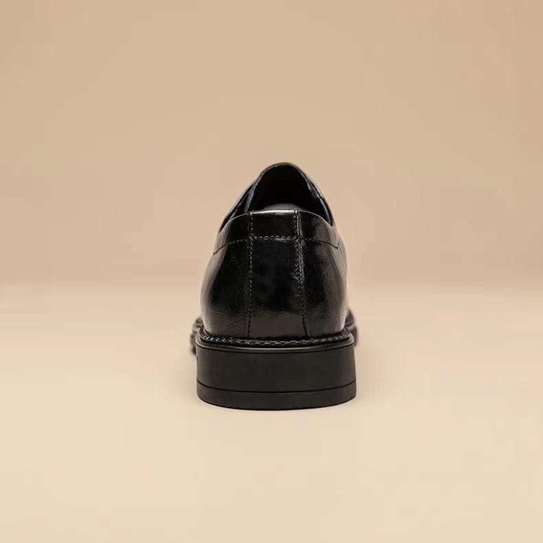 Leather Shoes Men's Genuine Leather Black Business Dress Autumn Soft Sole British Casual High-end Wedding Groom Suit Shoes