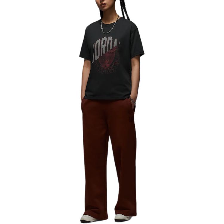 Jordan Minimalist Pullover Short Sleeve American Vintage Drop Shoulder T-Shirt Women T-Shirt Gray Black IB7035-045