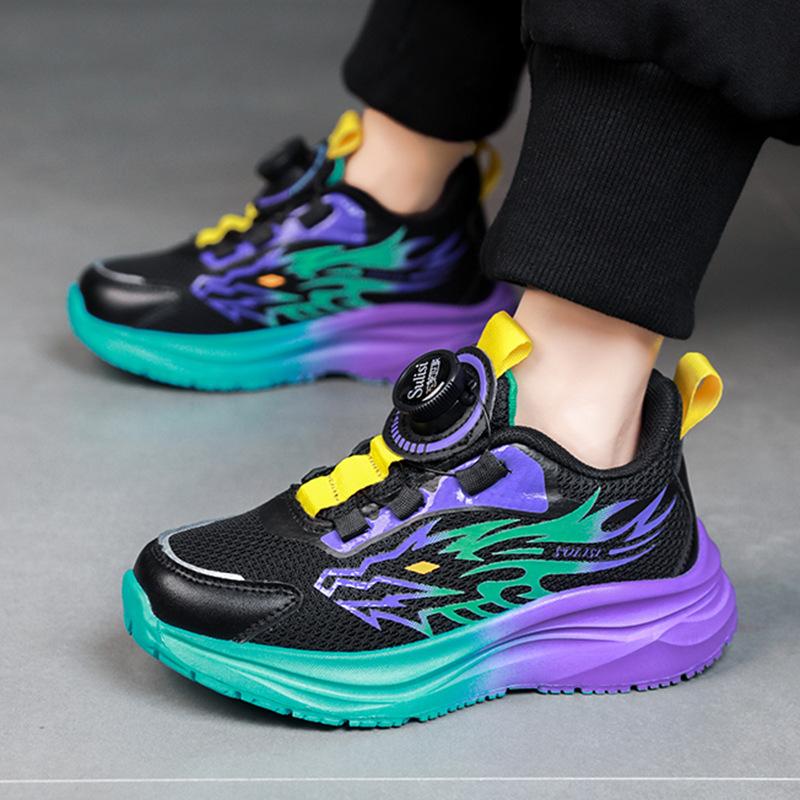 Boys' sports shoes spring new double net breathable middle school children and primary school students casual versatile running sports shoes